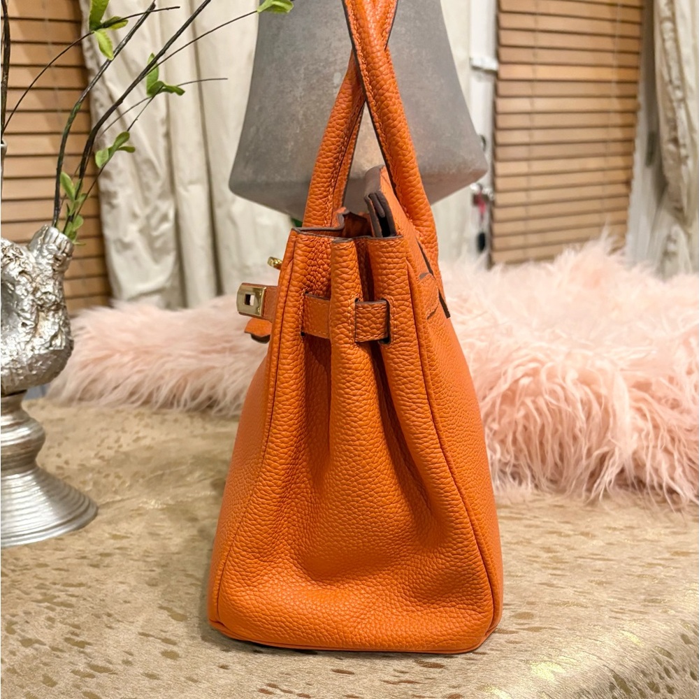 Orange Leather Handbag - Picture 3 of 7